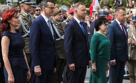 Premier Mateusz Morawiecki, wicemarszałek Senatu Gabriela Morawska-Stanecka, marszałek Sejmu Elżbiet