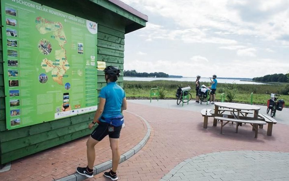 Jedno z Miejsc Obsługi Rowerzystów na rowerowym szlaku Green Velo.