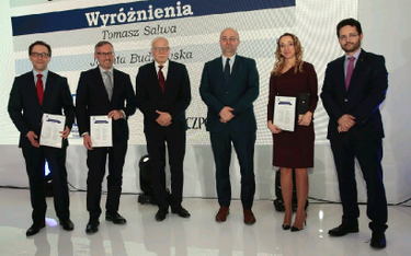 Prawnik Pro Bono 2016 - od lewej: Tomasz Salwa, Benedykt Fiutowski, prof. Marek Safjan, Łukasz Piebi