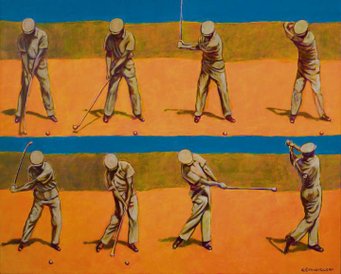 Grzegorz Śmigielski namalował „Golfistę”.