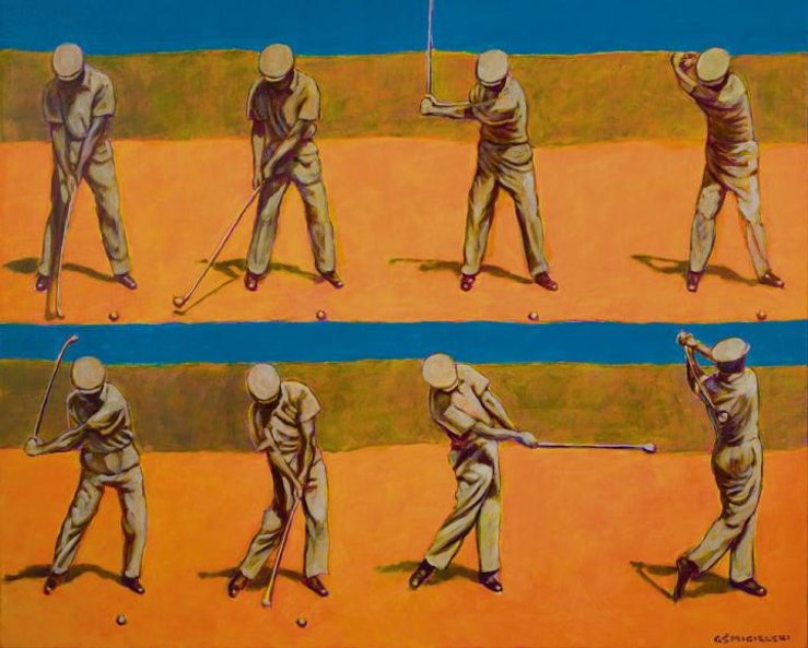 Grzegorz Śmigielski namalował „Golfistę”.