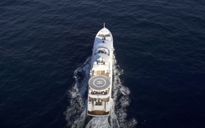 Jacht Graceful na filmie promocyjnym niemieckiej stoczni Blohm + Voss.
