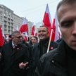 Szef BBN Sławomir Cenckiewicz i prezydent Karol Nawrocki na Marszu Niepodległości w Warszawie