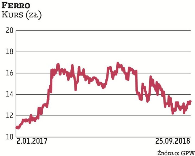 Ferro ma rozproszony akcjonariat, w którym dominują polskie OFE i TFI. Kurs akcji tej spółki spadł w