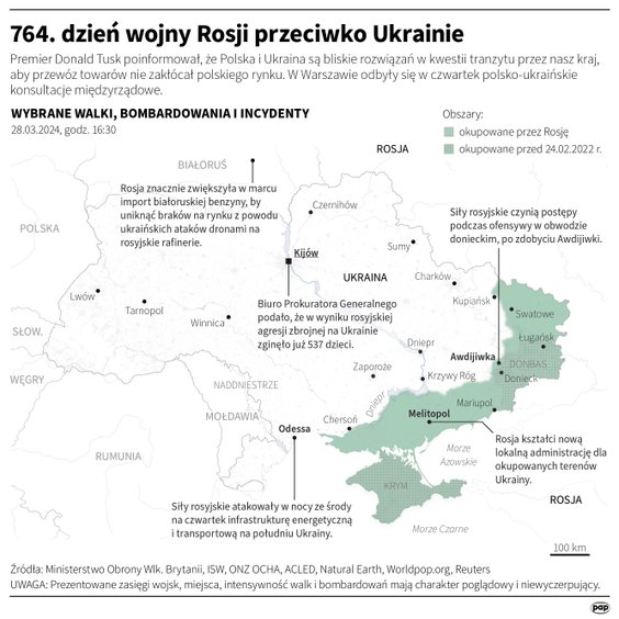 Tak wyglądała sytuacja na froncie w 764. dniu wojny