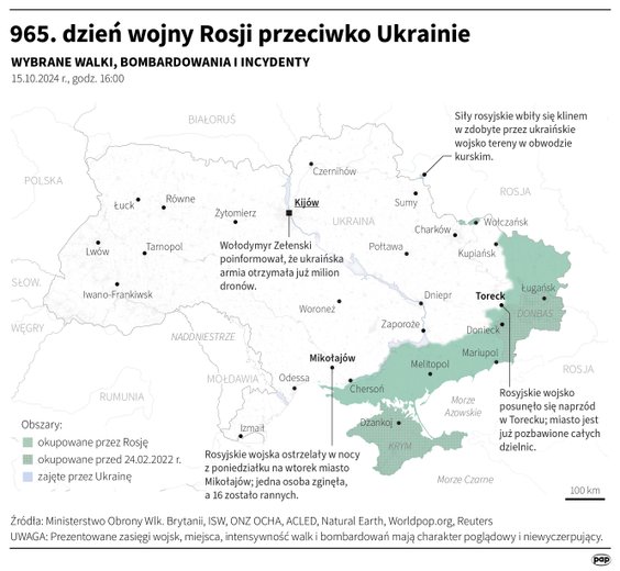 Tak wyglądała sytuacja na froncie w 965 dniu wojny