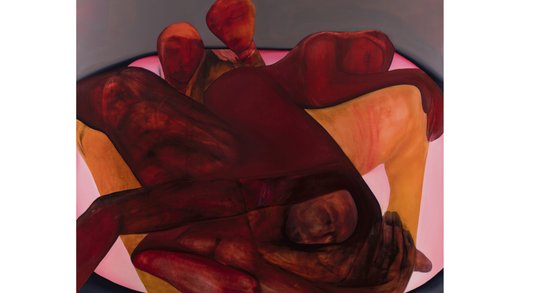 „Smutek po orgazmie”, Monika Falkus, 2024, olej na płótnie, 150 x 180 cm