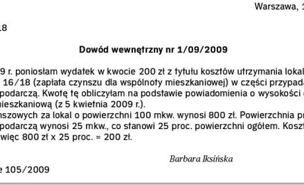 Przykład dowodu wewnętrznego