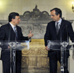 Szef Komisji Europejskie Jose Manuel Barroso i grecki premier Antonis Samaras