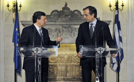 Szef Komisji Europejskie Jose Manuel Barroso i grecki premier Antonis Samaras