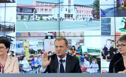 O posyłaniu sześciolatków do szkoły Donald Tusk mówił wczoraj w towarzystwie szefowej MEN Krystyny S