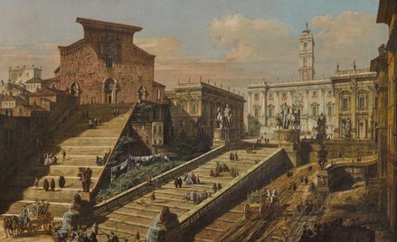 Widok Kapitolu z kościołem Santa Maria in Aracoeli powstał w 1768 roku dla polskiego króla