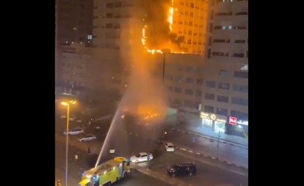 W mieście Adżman doszło do pożaru 36-piętrowego wieżowca.