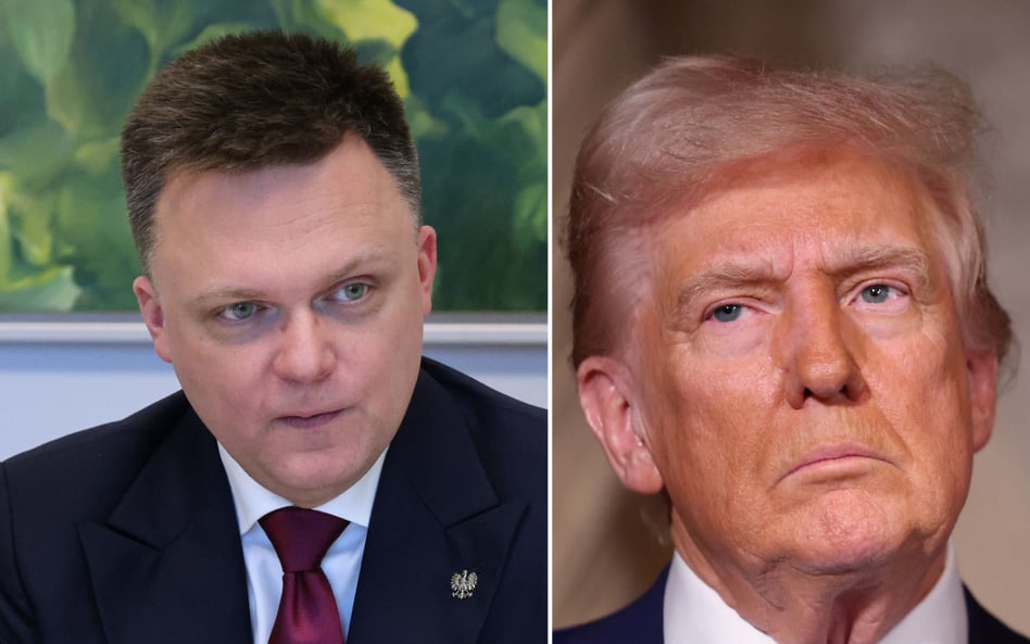 Szymon Hołownia i Donald Trump