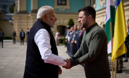 Prezydent Ukrainy Wołodymyr Zełenski przyjął w Kijowie premiera Indii Narendrę Modiego