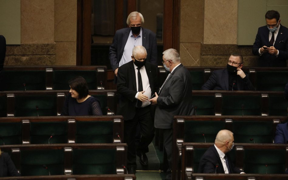 Prezes PiS Jarosław Kaczyński w Sejmie.