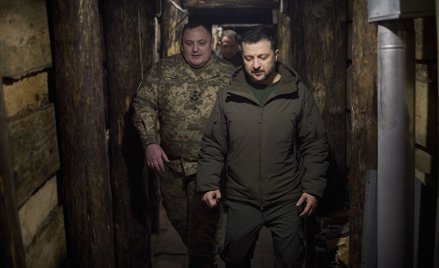 Wołodymyr Zełenski w okopach