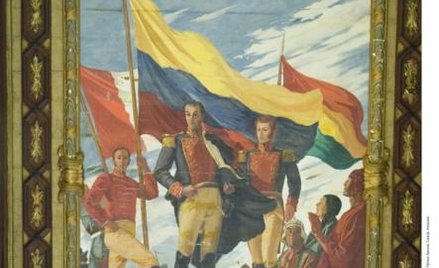 Portret Bolivara w wenezuelskim Panteonie Narodowym w Caracas