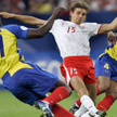 Polska – Ekwador 0:2 na powitanie mundialu 2006. W środku Ebi Smolarek