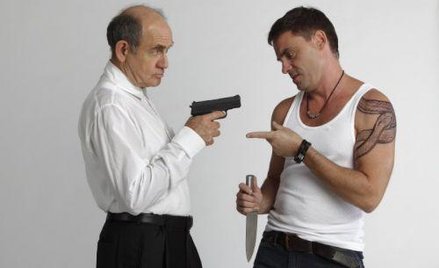 Jan Peszek i Błażej Peszek w "Zabawie w detekstywa" fot. Marcin Gierat