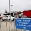 Nowo otwarty punkt poboru wymazów do badań na obecność koronawirusa przed halą Arena Gliwice