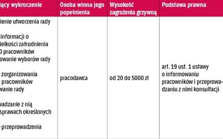 Tabela 6. Wykroczenia firm zatrudniających powyżej 50 pracowników