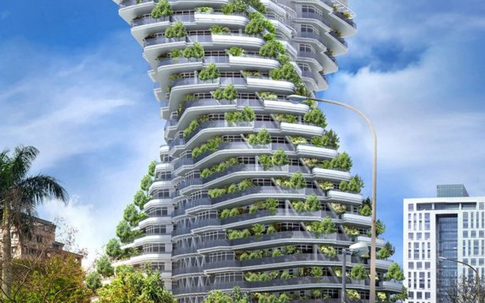 Taiwan smog – twisting tower. Proj. Vincent Callebaut