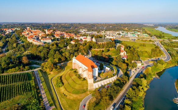 Wzgórze zamkowe w Sandomierzu i panorama miasta