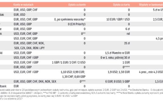 Rachunki walutowe – oferta banków