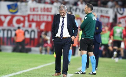 Trener reprezentacji Polski Fernando Santos podczas meczu eliminacyjnego piłkarskich mistrzostw Euro