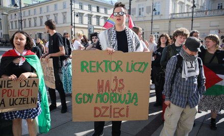 Protest studentów na Uniwersytecie Warszawskim