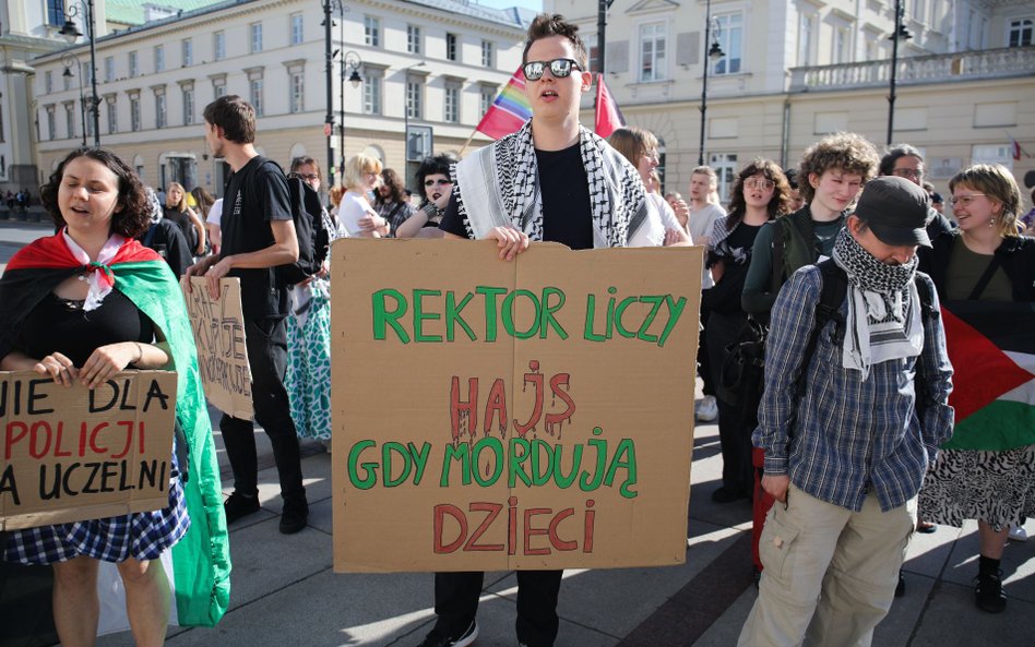 Protest studentów na Uniwersytecie Warszawskim