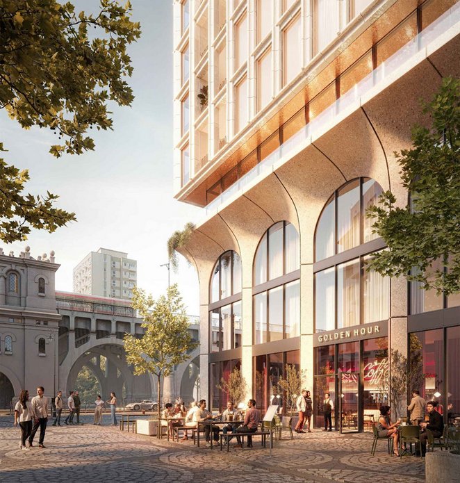 Charakterystycznym elementem architektonicznym mają być łuki w dolnej części budynku