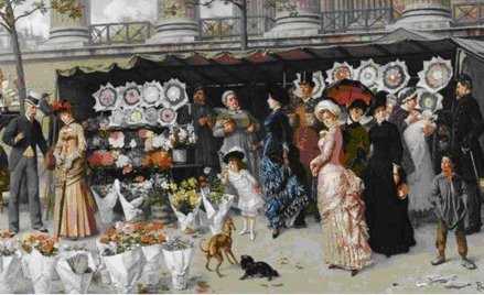 Władysław Bakałowicz – „A flower market at la Madalaine, Paris” jeden z opisanych rekordów aukcyjnyc