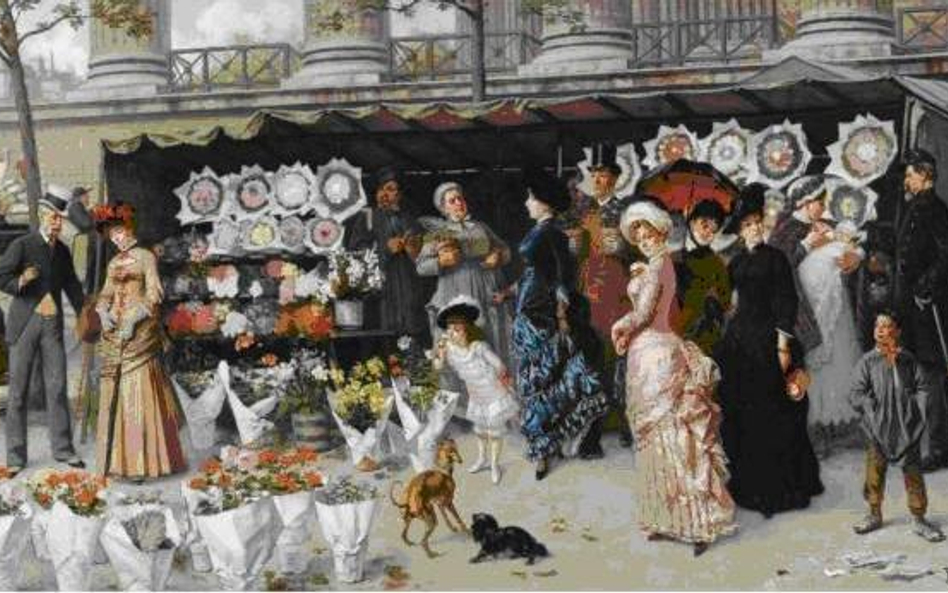 Władysław Bakałowicz – „A flower market at la Madalaine, Paris” jeden z opisanych rekordów aukcyjnyc