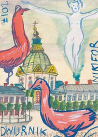 Dwurnik namalował dym z komina.