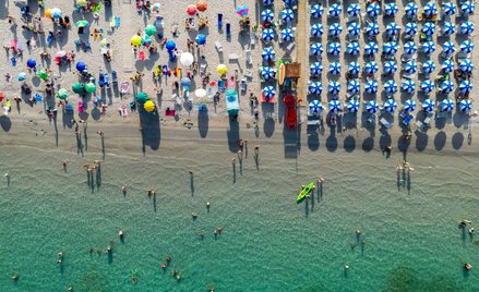 Plaża Poetto w Cagliari na Sardynii we Włoszech