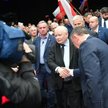 Prezes PiS Jarosław Kaczyński podczas spotkania z mieszkańcami w ramach akcji „Bądźmy Razem” w Centr