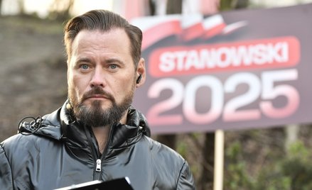 Dziennikarz, kandydat w zbliżających się wyborach na prezydenta RP Krzysztof Stanowski podczas akcji