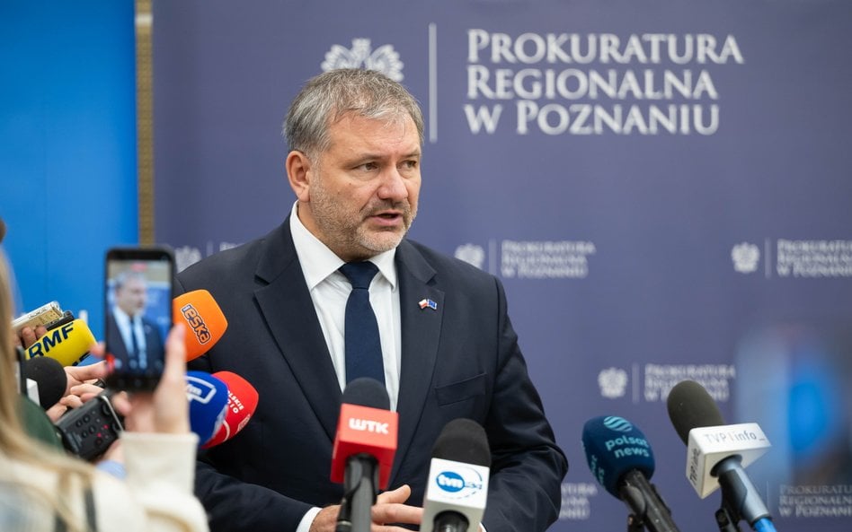 Minister sprawiedliwości, prokurator generalny Waldemar Żurek podczas konferencji prasowej w Prokura