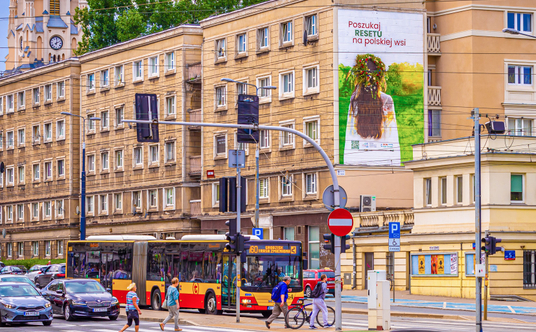 In Warsaw, the mural was created in Aleja Solidarności, at Bankowy Square