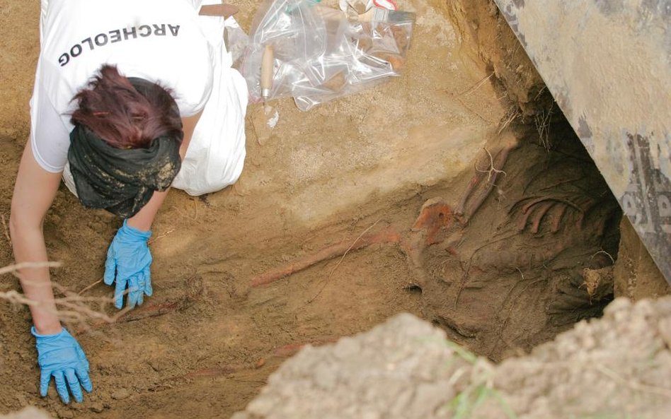 Prace archeologiczne w kwaterze "Ł" na Powązkach