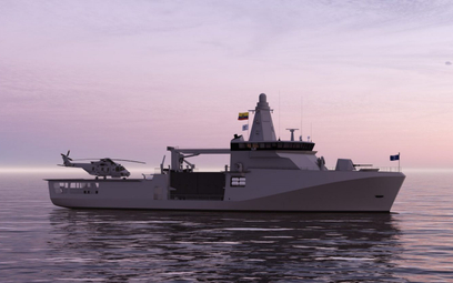 Wizja okrętu wielozadaniowego MPV70 MkII dla Marynarki Wojennej Ekwadoru. Rys./Fassmer.
