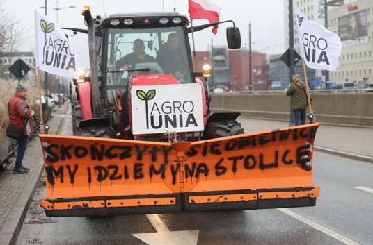Protest AgroUnii w Łodzi w lutym br.