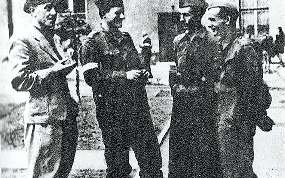 Oficerowie Zgrupowania „Żyrafa”, w skład którego wchodził IV Batalion OW PPS: rtm. Eugeniusz Śliwińs