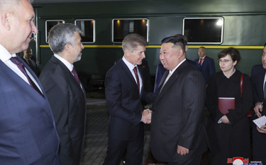 Kim Dzong Un po przybyciu do Rosji
