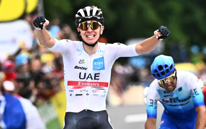 Tadej Pogacar na mecie szóstego etapu Tour de France