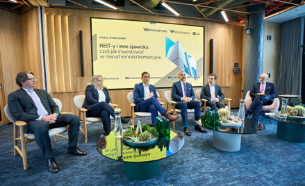 IX Spotkanie Liderów Branży Nieruchomości. Panel o REIT-ach i nieruchomościach komercyjnych. Od lewe