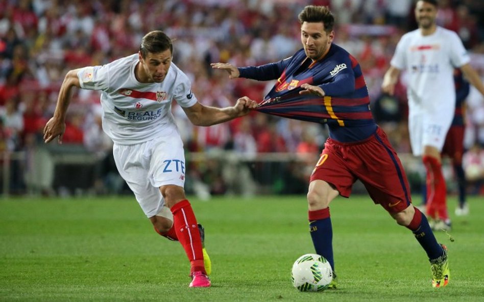 Grzegorz Krychowiak i Leo Messi