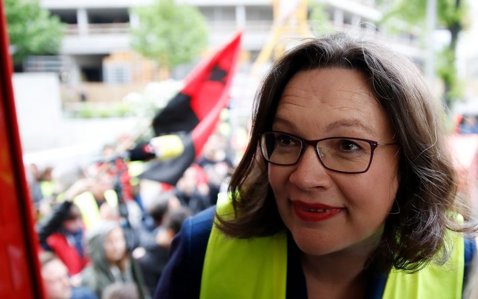 Andrea Nahles na wiecu